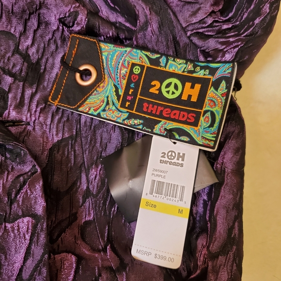 New 2OH Threads Two Old Hippies Purple Tie Wasit Jacket Size Medium - Picture 8 of 12
